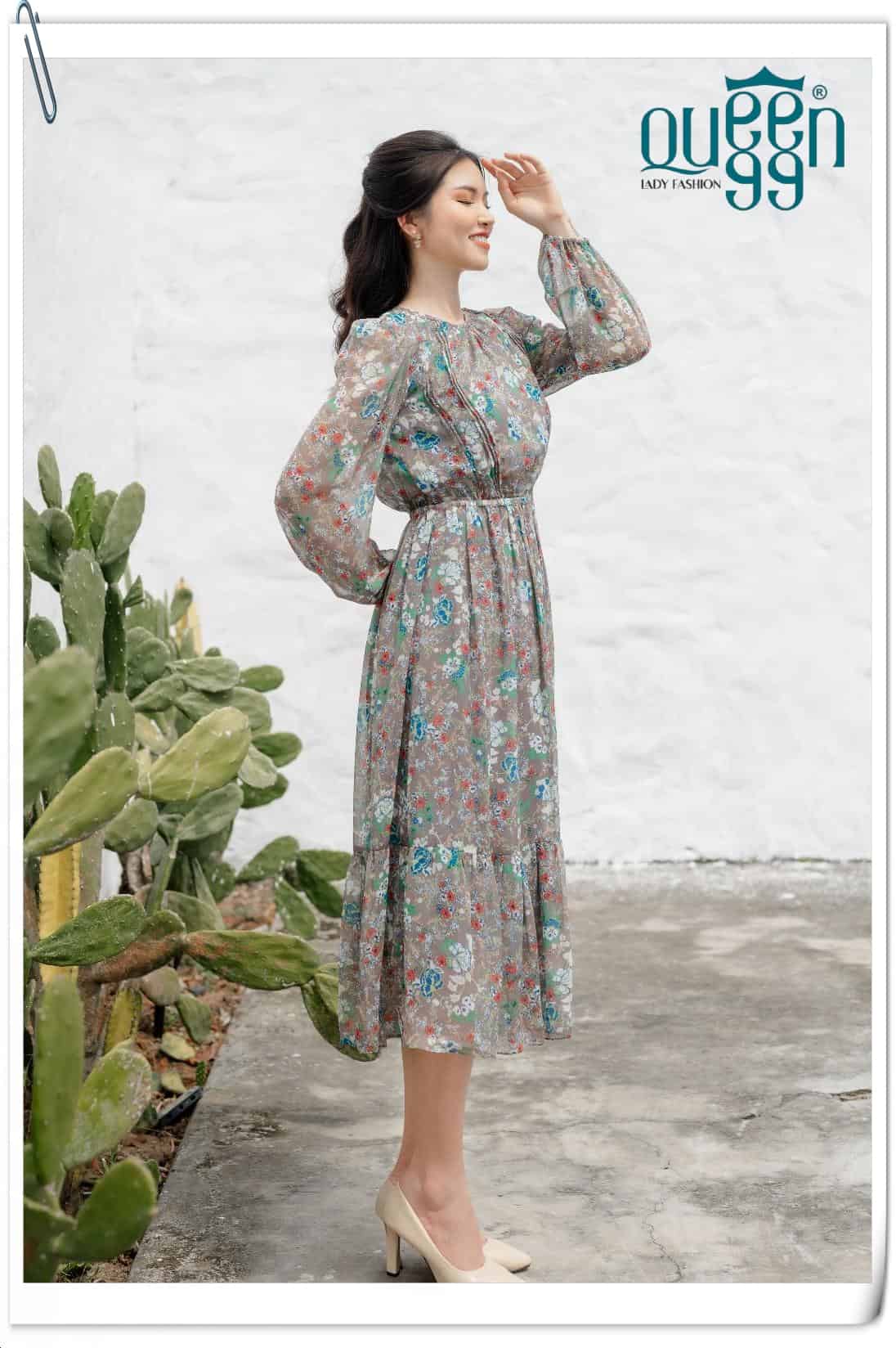 Váy ngắn nghỉ giải lao trà xanh thời trang màu Pháp Chiffon Retro Ladies  Mặc váy - Trung Quốc Trang phục của phụ nữ y Trang phục thiết kế mới giá